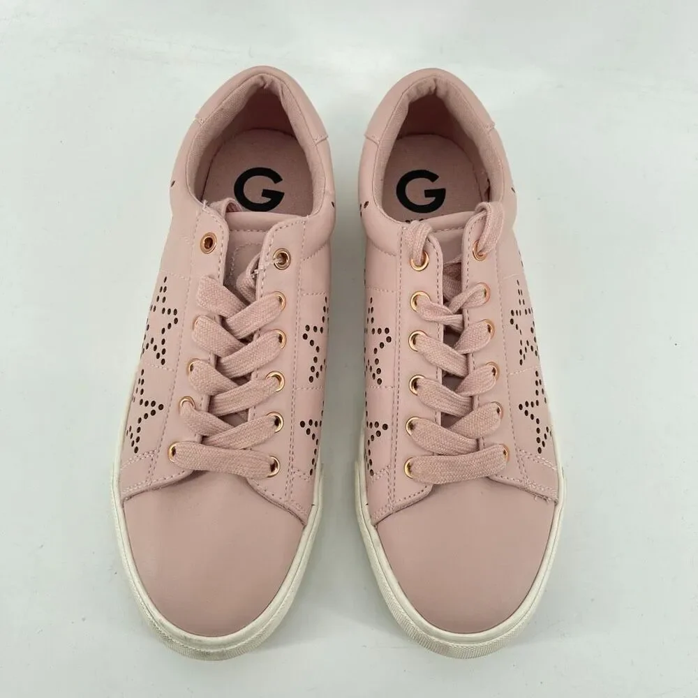 G by GUESS Mollie Blush Pink Star Cutout Sneakers Women’s 9M Lace Up